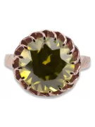 Ring Vintage Yellow Peridot Original Vintage 14K Rose Gold vrc035r